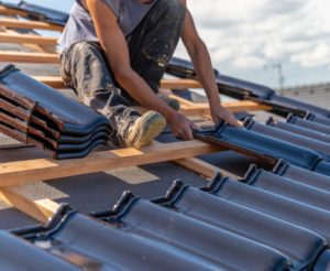 professional installing metal roof